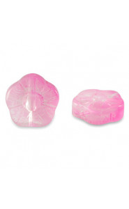 Glasperle 12mm Blume - Pink